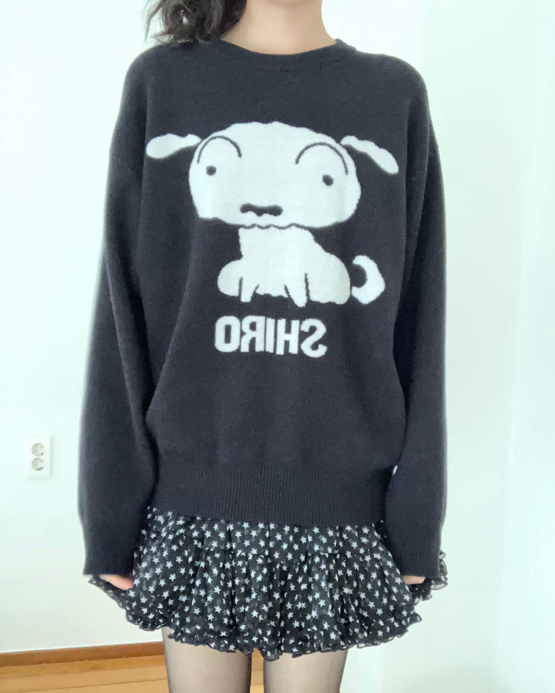 일본 흰둥이 니트 상품이미지1