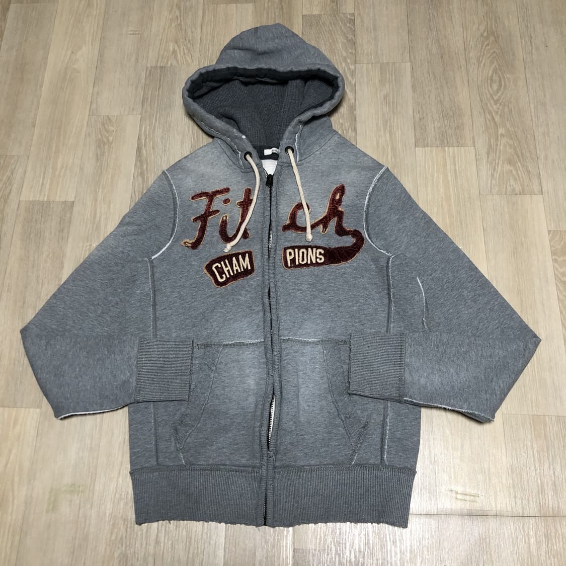 (머슬핏 M) 아베크롬비 Abercrombie Fitch 그레이 후드집업 상품이미지1