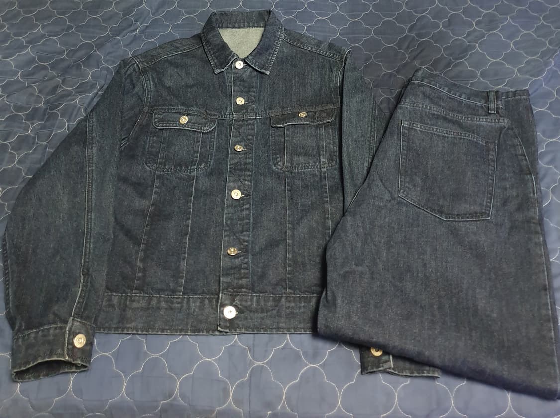 (품절)라퍼지스토어 파인 생지 데님 셋업 인디고 블루 (상:M 하:30) 상품이미지3