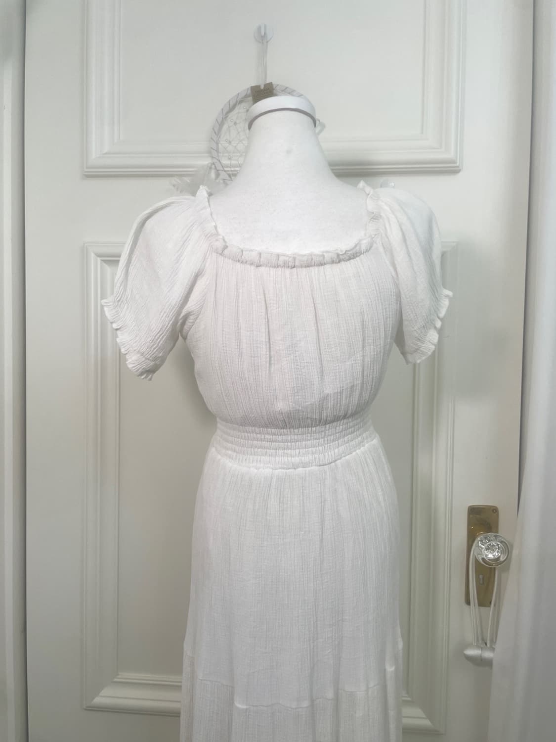 ivory banding square-neck cotton long op 상품이미지4