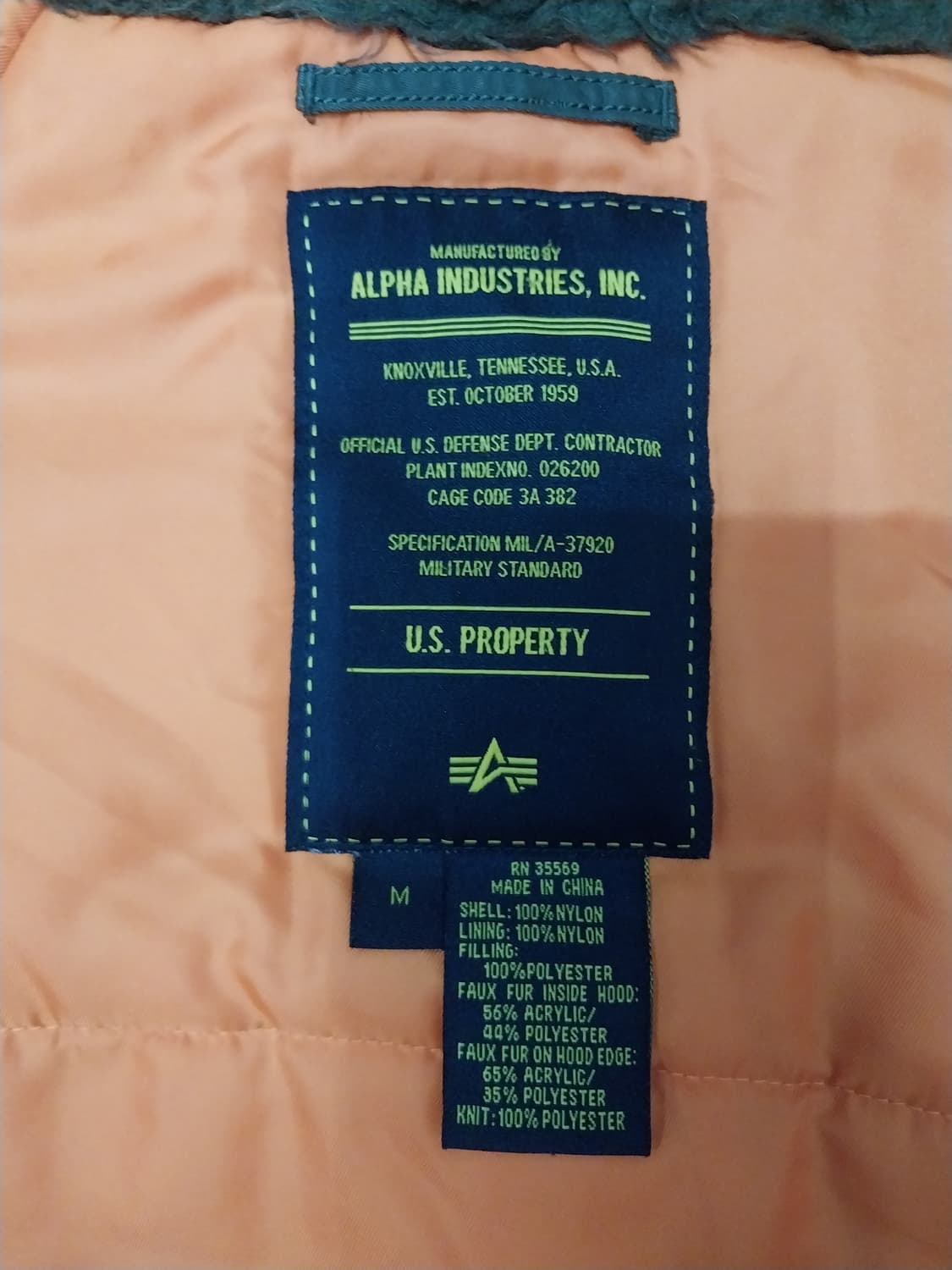 알파인더스트리 N3B 파카 M 상품이미지6