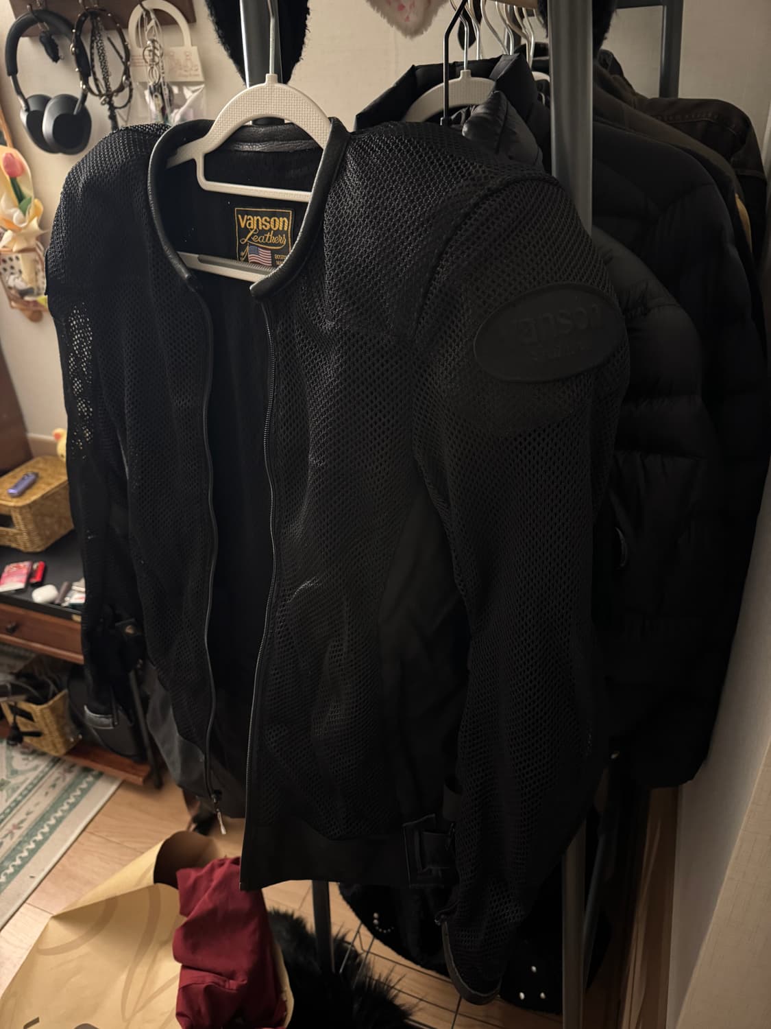 밴슨 레더 메쉬 모토레이싱 자켓 상품이미지5