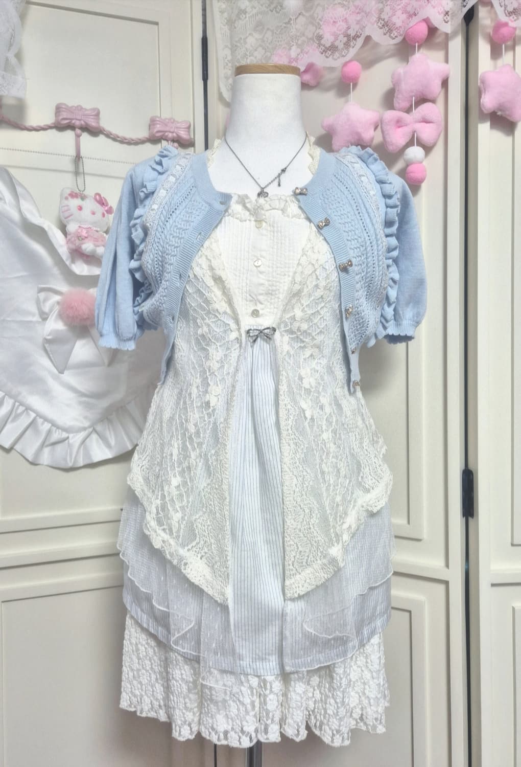 리즈리사 가디건 여름 셋업 코디 세트 4구성 모리걸 히메갸루 상품이미지1