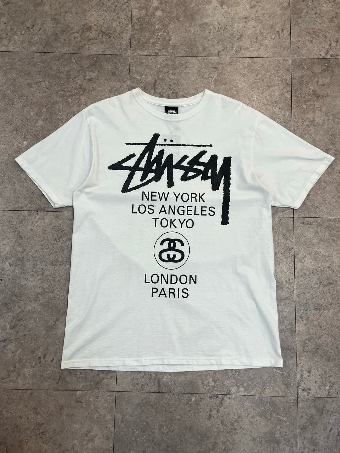 스투시 월드투어 반팔티 화이트 M #csz3936 상품이미지4
