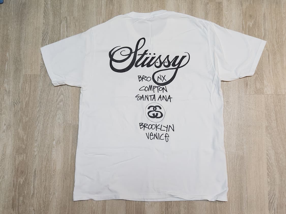 스투시 월드투어 반팔티 L사이즈 화이트 상품이미지2