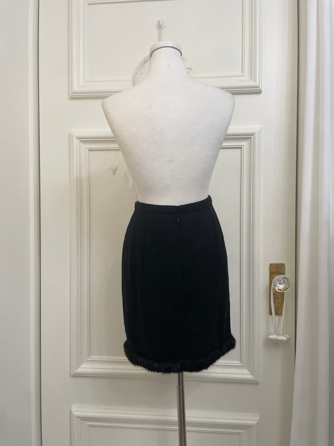 black wool under fur point midi skirt(si 상품이미지3