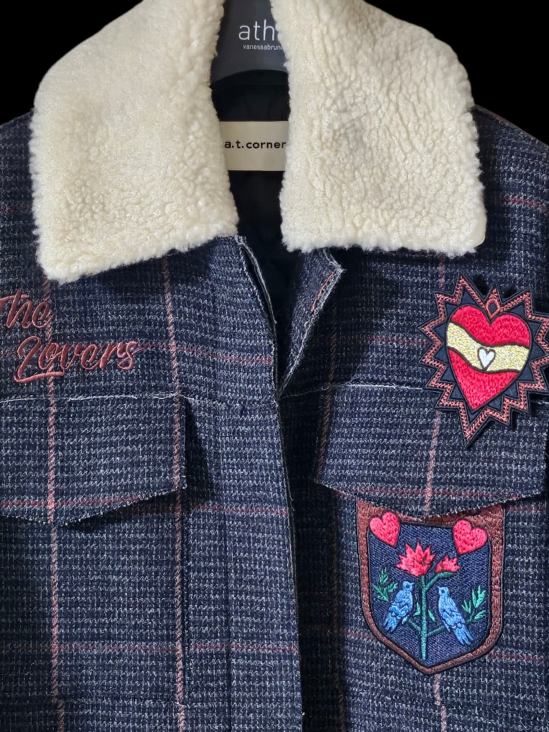 앳코너 털카라 와펜장식 오버핏 점퍼 55 66 상품이미지4