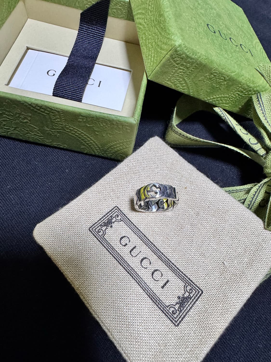 와이드 구찌 인터로킹 체인 반지(10호) 상품이미지4