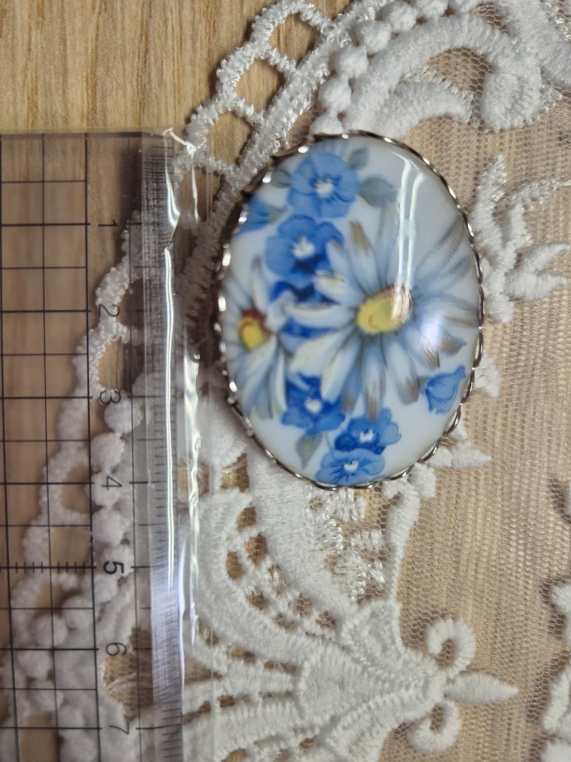 Vintage 플라워 세라믹 브로치 상품이미지3