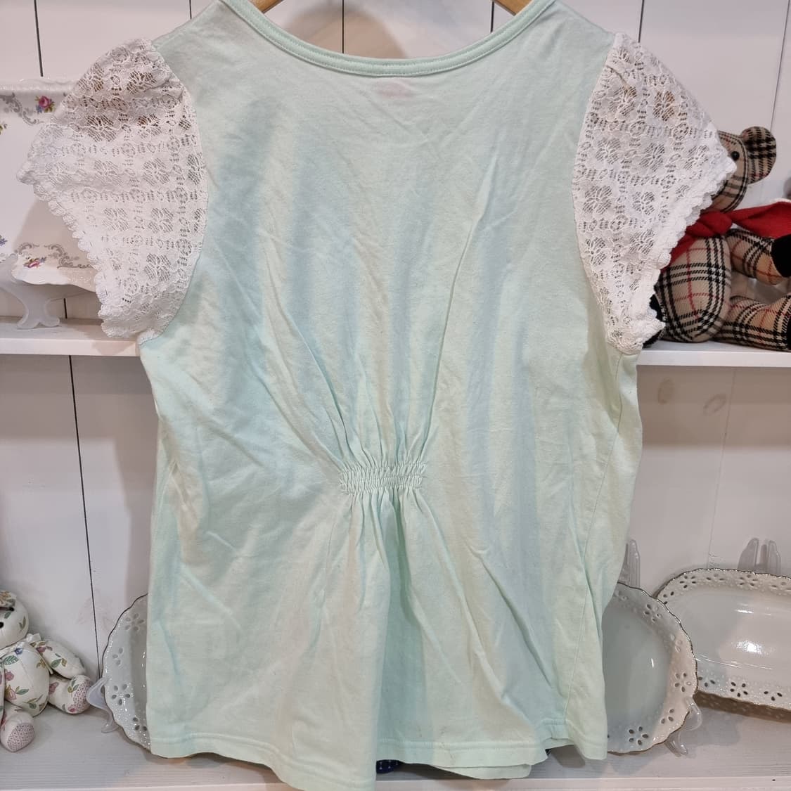 메조피아노 민트 레이스 반팔 티셔츠 상품이미지4