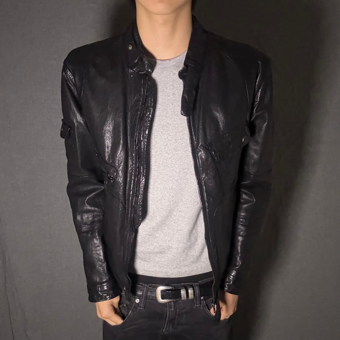 japan vintage ltaly lamb skin jacket 상품이미지2