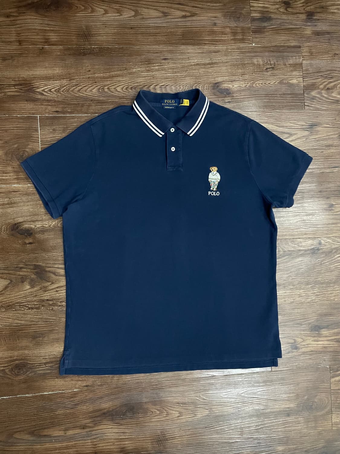폴로 베어 커스텀 슬림 메시 폴로 셔츠 네이비 상품이미지2