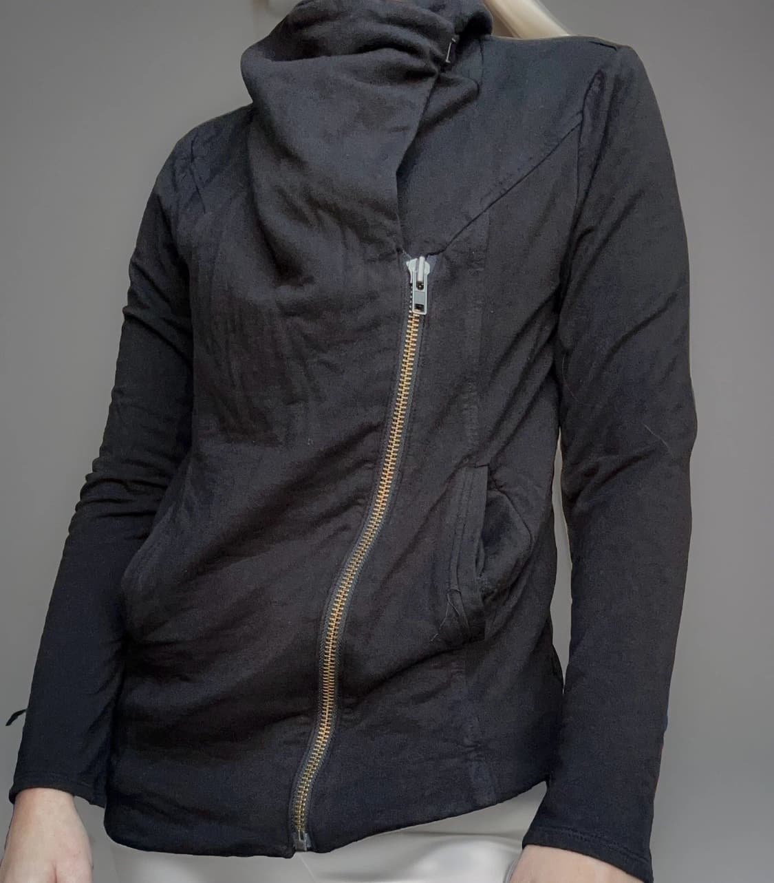 헬무트 랭 비대칭 하이넥 드레이프 자켓 상품이미지1