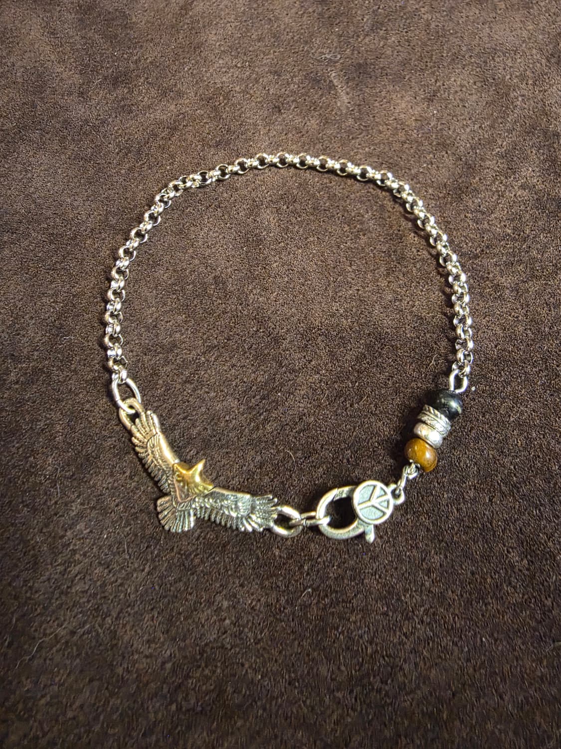 Eagle free – 블루/브라운호안석 & 실버925 포인트 체인팔찌 상품이미지6