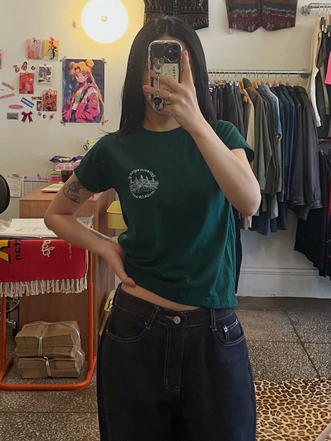 빈티지 프린팅 티셔츠 (그린) 상품이미지1