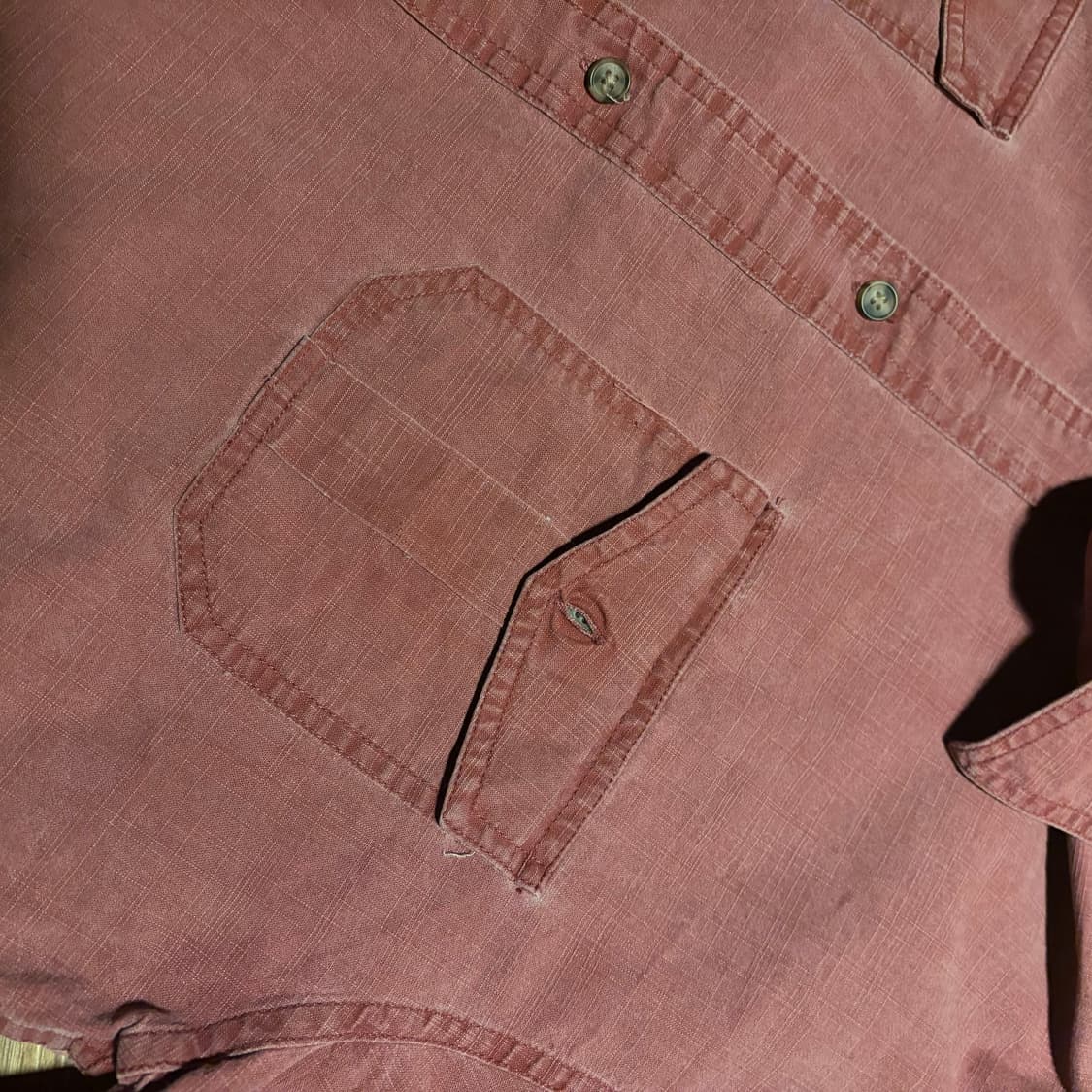 Pigment wash textured cotton work shirt 상품이미지5