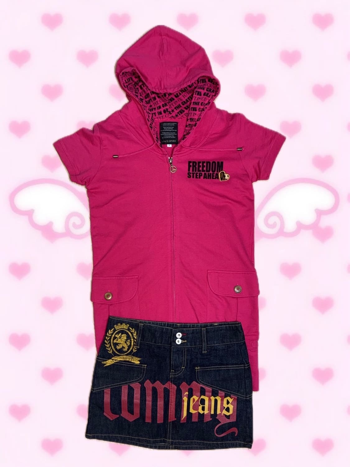 space opera y2k hot pink hood zip-up 상품이미지5