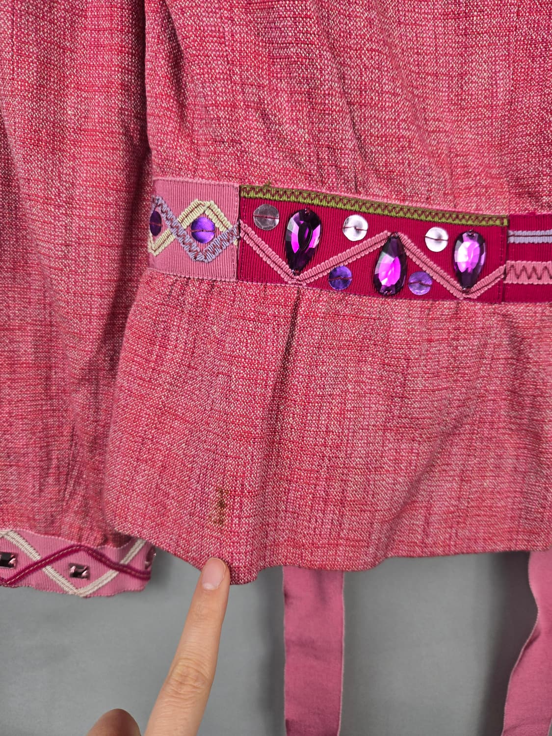 [무료배송]모스키노 화려한 빈티지 보석 장식 린넨 핑크 자켓 정품 상품이미지8