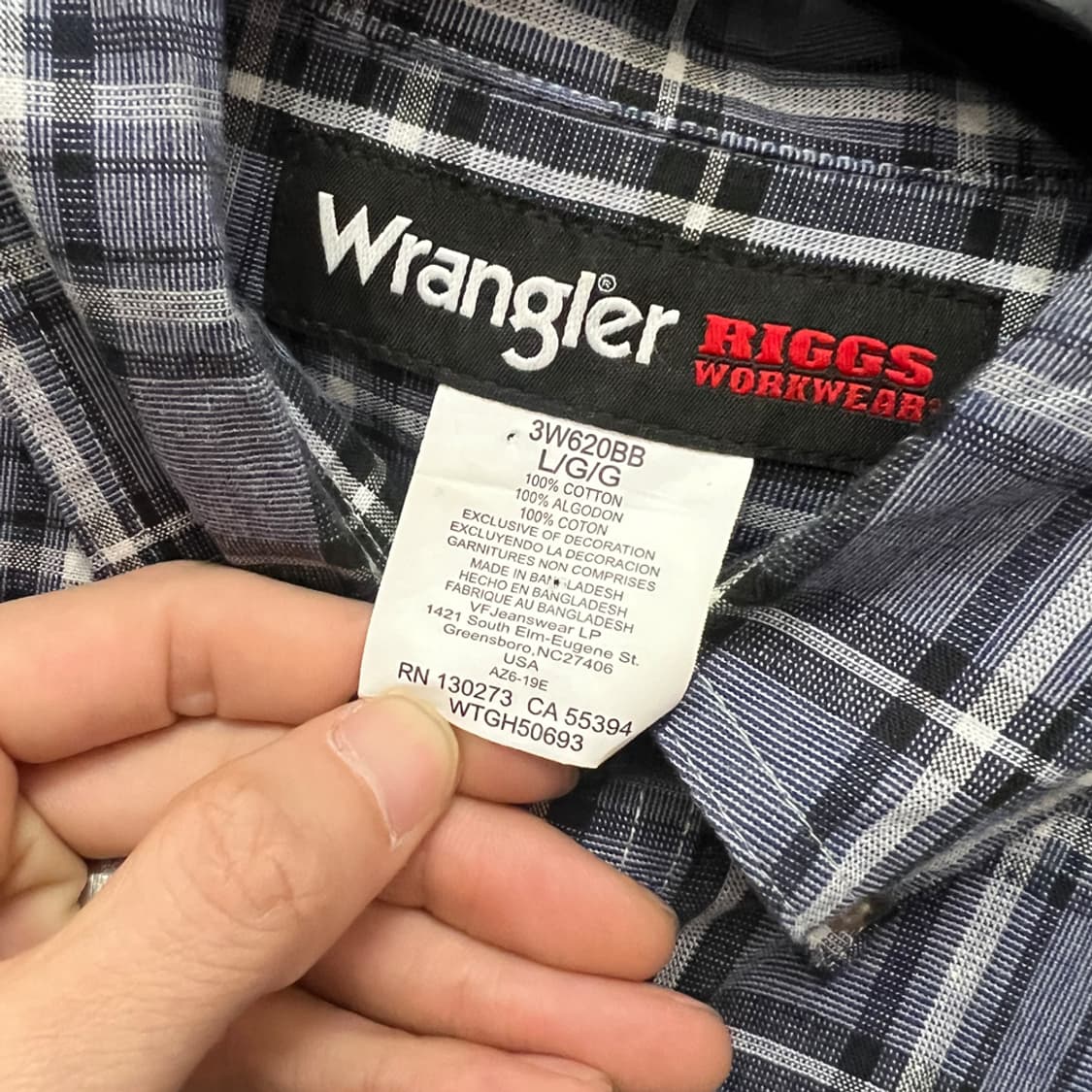 랭글러 RIGGS 워크웨어 체크 셔츠 남방 해외 L 상품이미지4