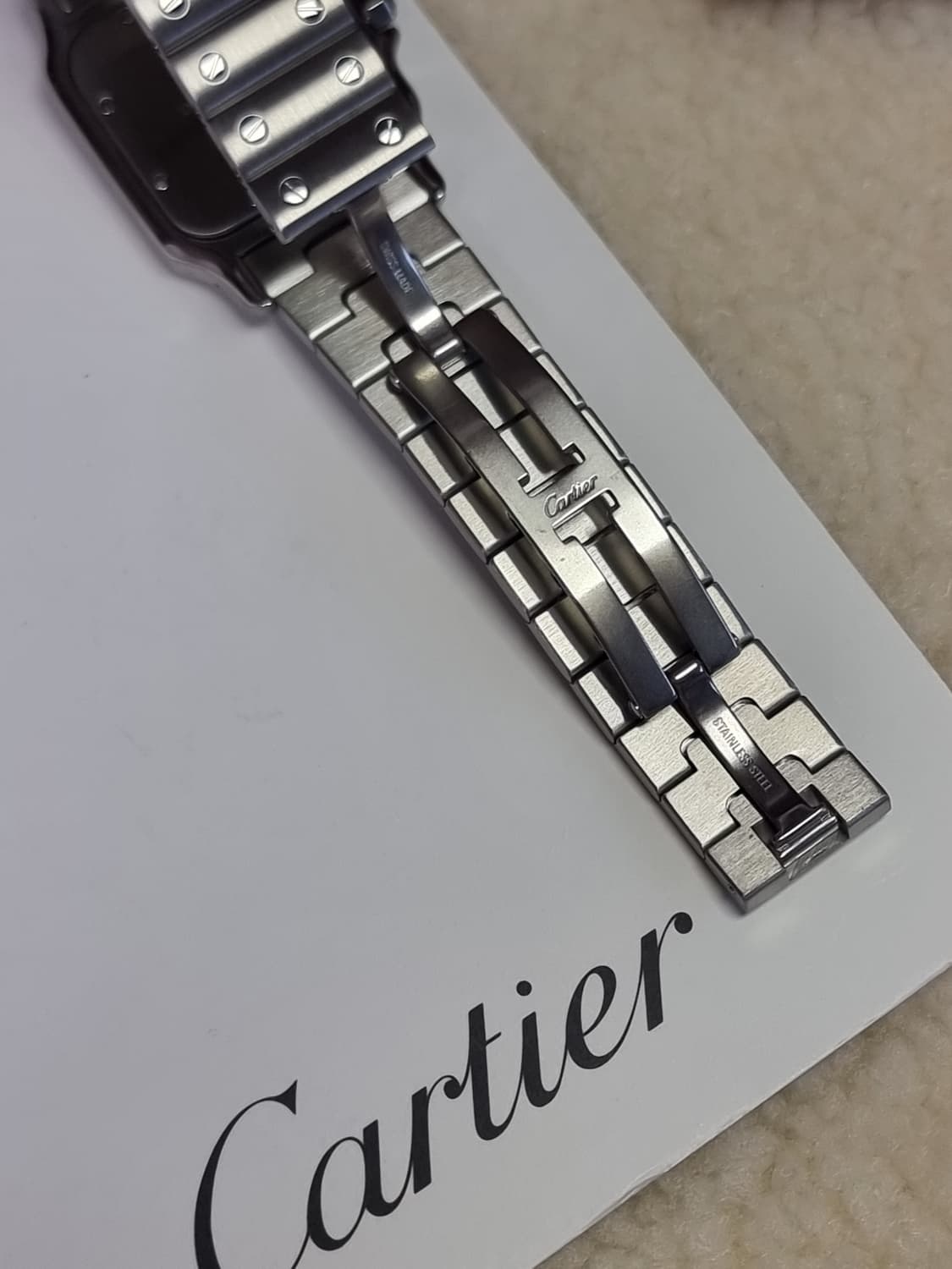 까르띠에 산토스 갈베 스틸 L 블랙로만 쿼츠 남성 시계 04년 상품이미지6