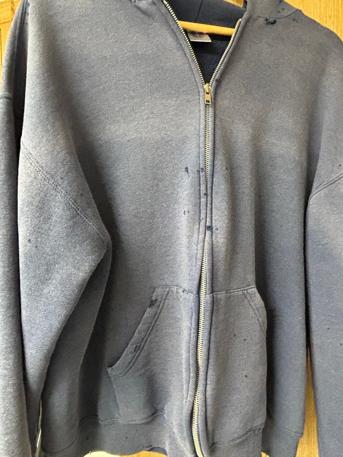 90‘s Russell 트래쉬드 데미지 후드 네이비 상품이미지1