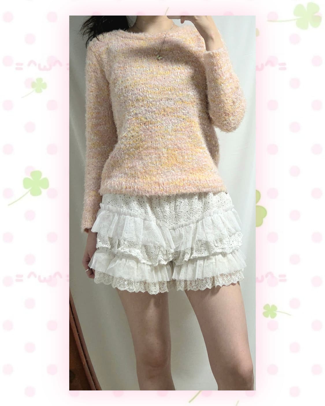 SORRIDERE 핑크 오렌지 부들부들 니트 상품이미지2