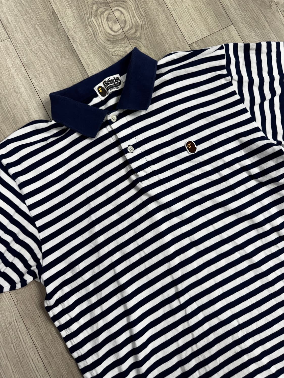 베이프 스트라이프 폴로 반팔 티셔츠 상품이미지2