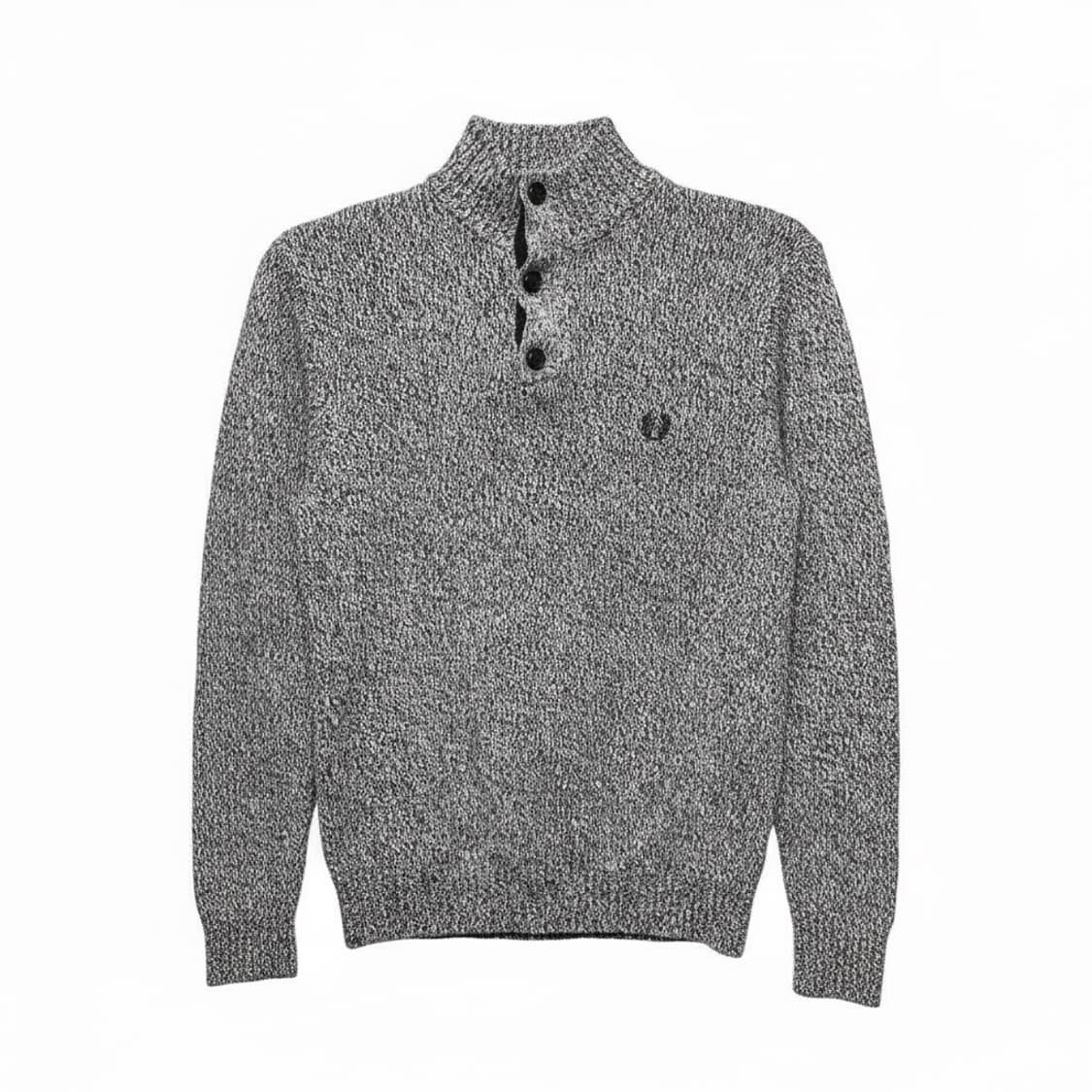 챕스 랄프로렌 하이넥 보카시 니트 엘보 패치 쓰리버튼 디테일 그레이 상품이미지1