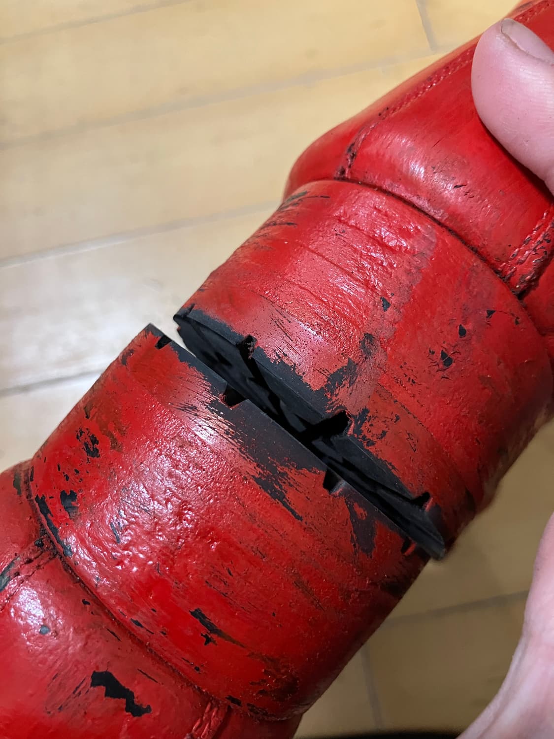 Japanese 90s 레드 풀 페인티드 레이스업 부츠 275 상품이미지6