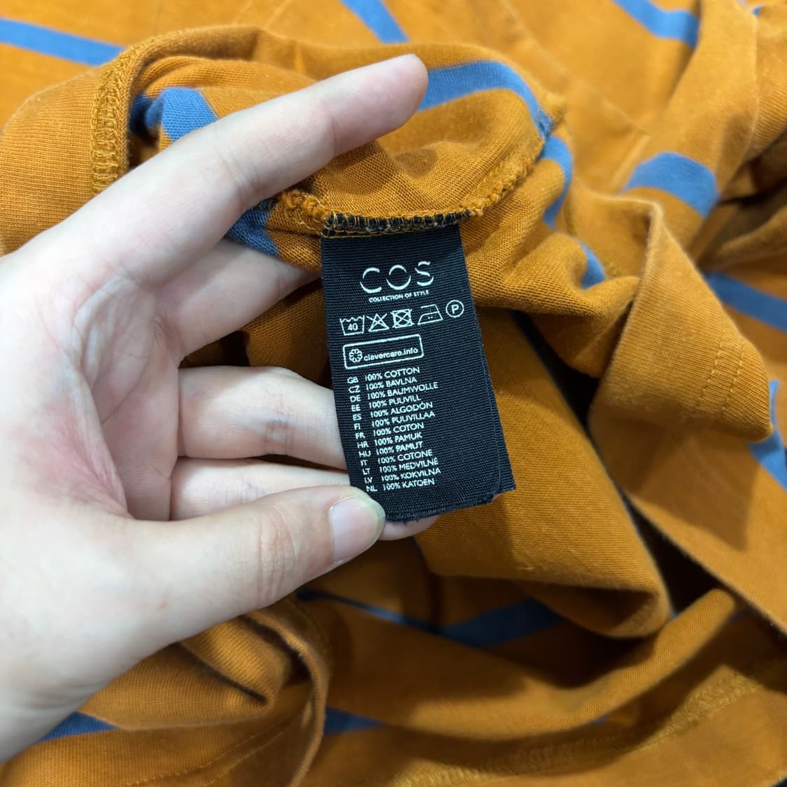 M 100 COS 코스 카멜 포켓 단가라 반팔티 상품이미지4