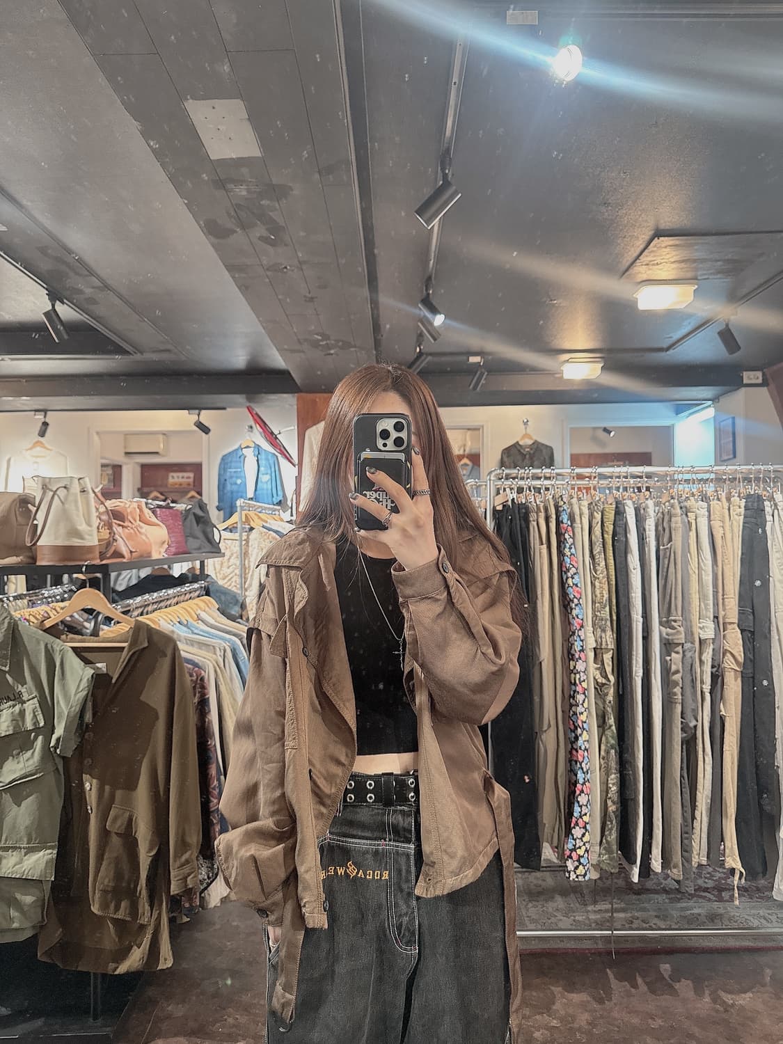 아르마니 익스체인지 armani 린넨 브라운 야상 자켓 S 상품이미지9