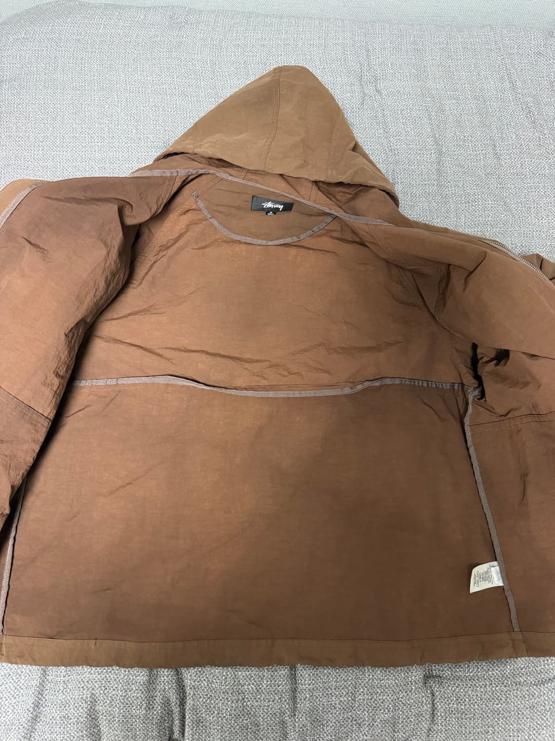 [M] 스투시 웨이브 다이 비치 쉘 자켓 커피 상품이미지5