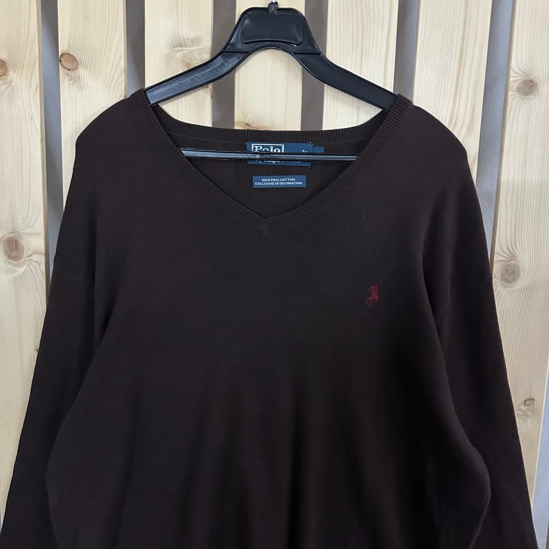 (L) 폴로 랄프로렌 딥브라운 브이넥 니트 스웨터 상품이미지3