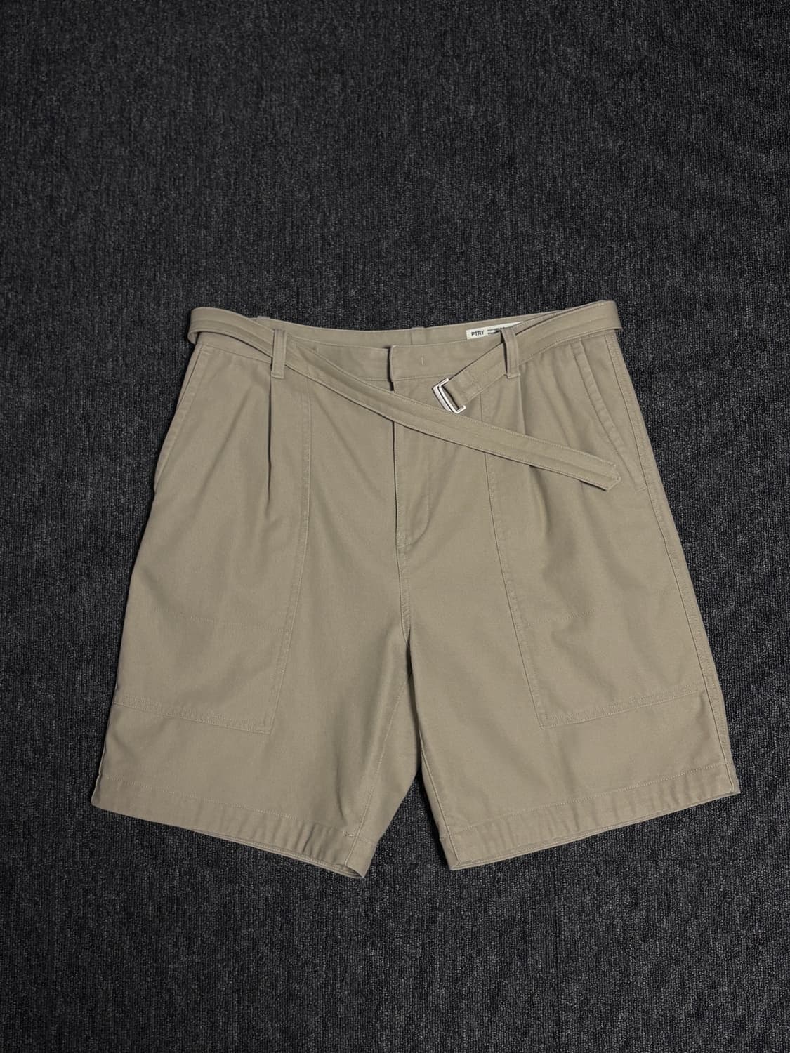 포터리 벨티드 퍼티그 쇼츠 베이지 4 32-33 상품이미지2