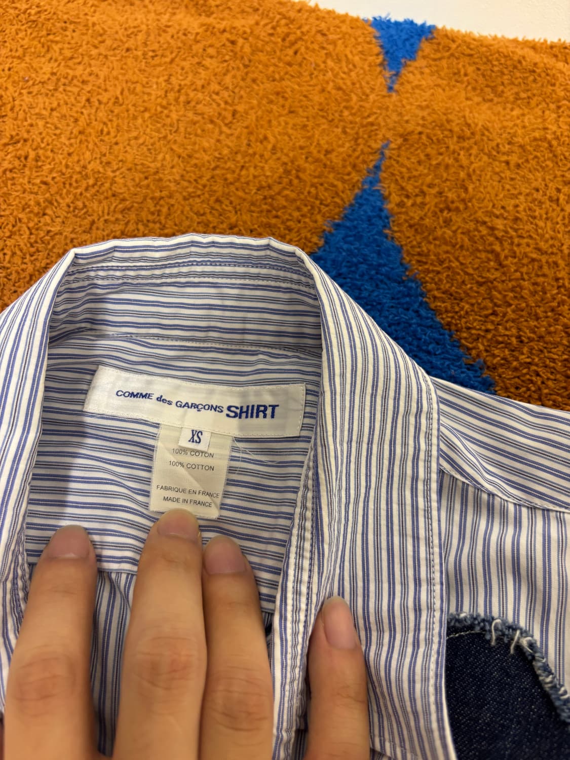 꼼데가르송 셔츠 패치워크 셔츠 made in France 상품이미지4