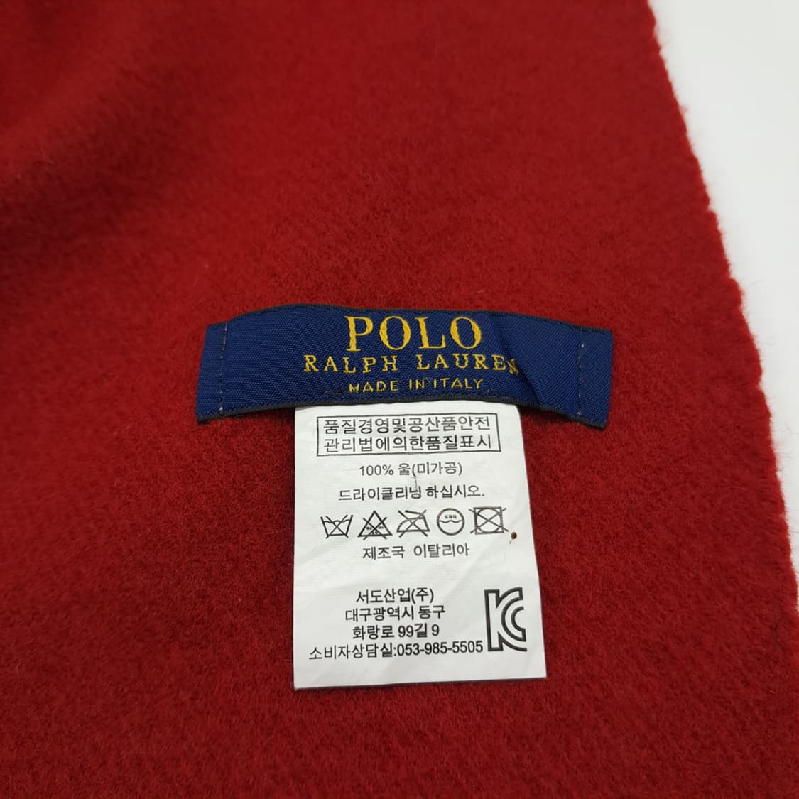 MX257 폴로 랄프로렌 레드 울 목도리 머플러 상품이미지6