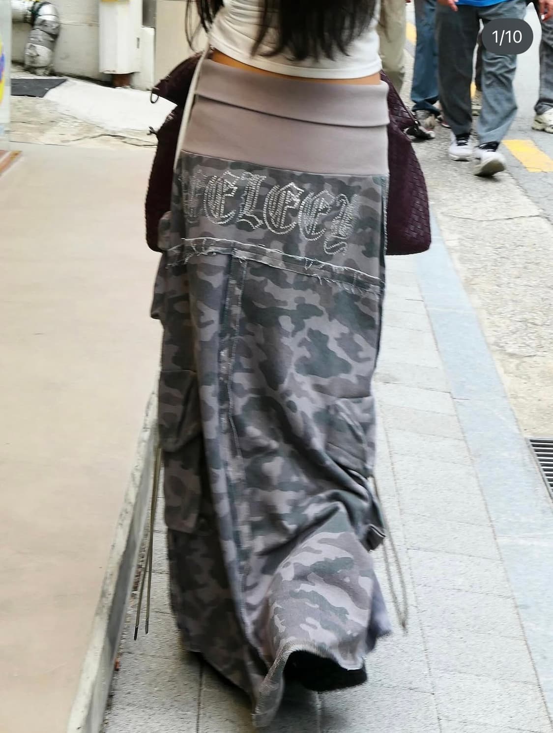 yeel 카고스커트 cargo cubic maxi skirt camo 상품이미지3