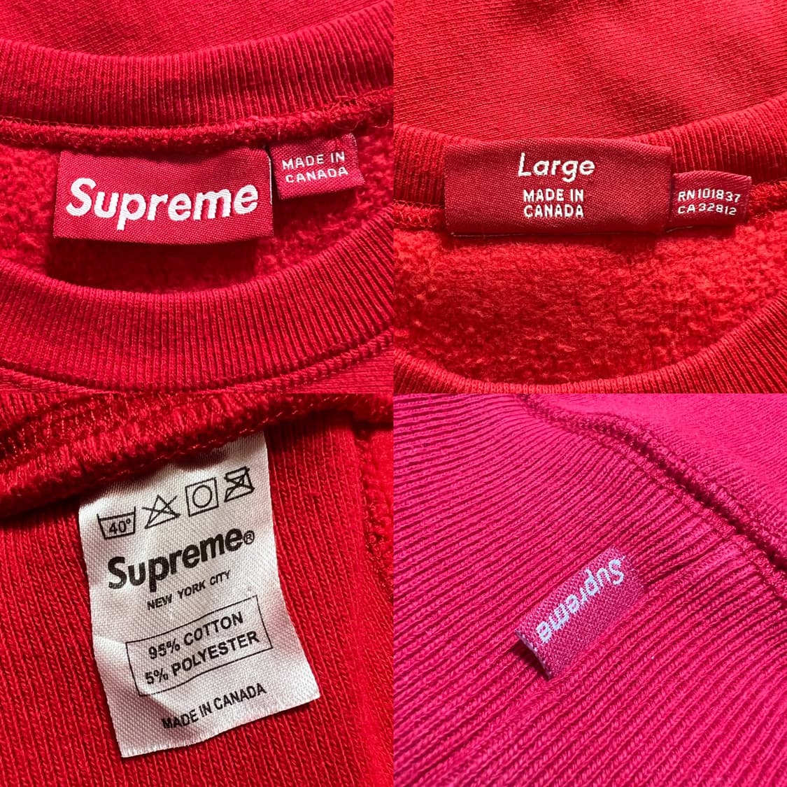 슈프림 OG 레드 박스로고 크루넥 2006 상품이미지6