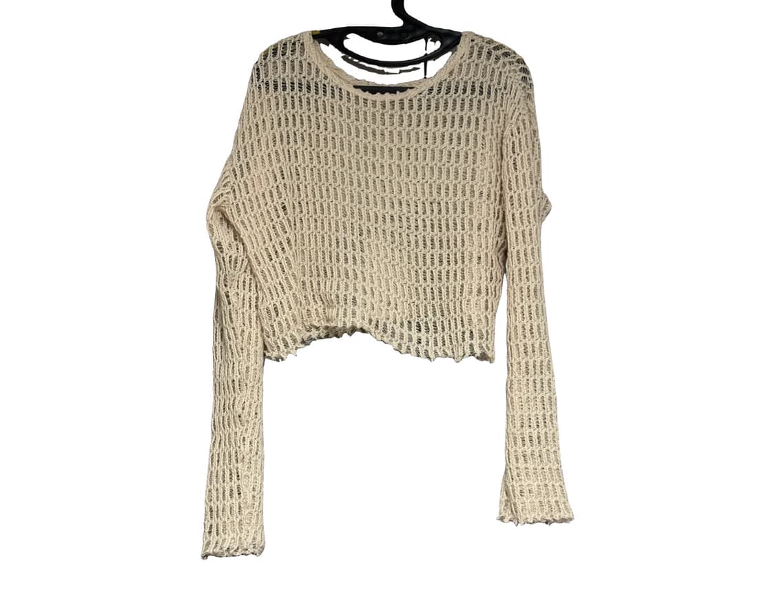 아이보리 크롭 니트 긴팔 상품이미지1