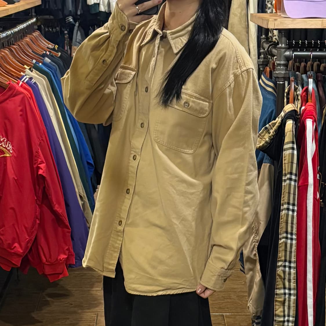 [HI] Carhartt 칼하트 투포켓 긴팔셔츠 베이지 상품이미지3