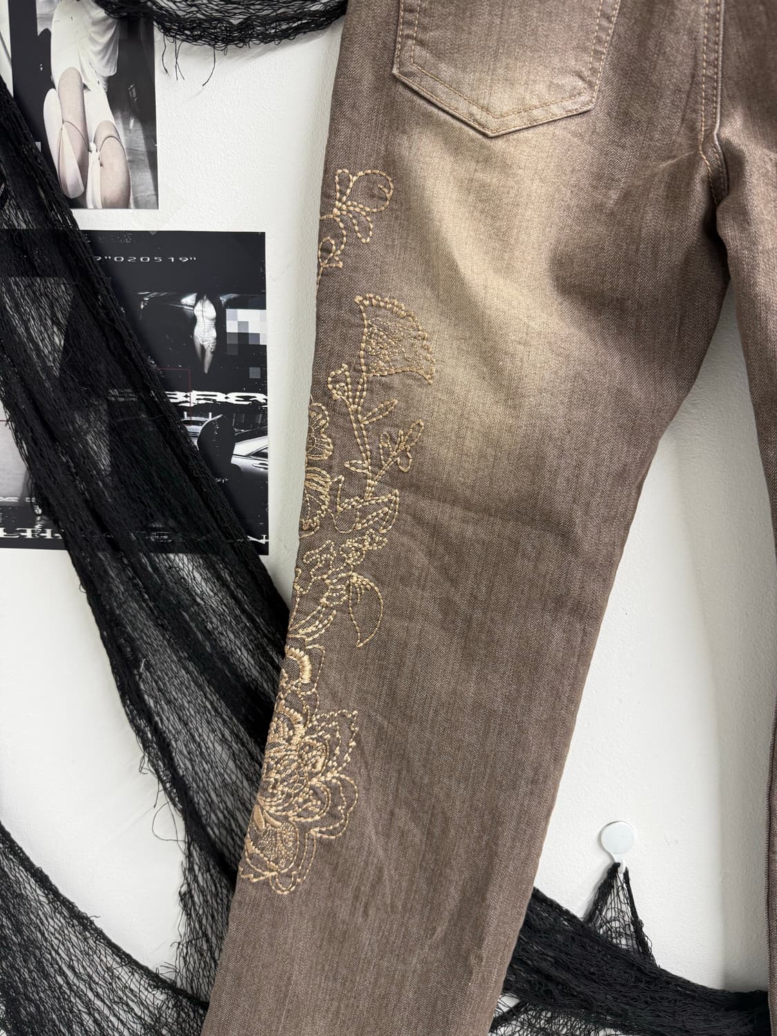 00s embriodery denim pants 상품이미지5