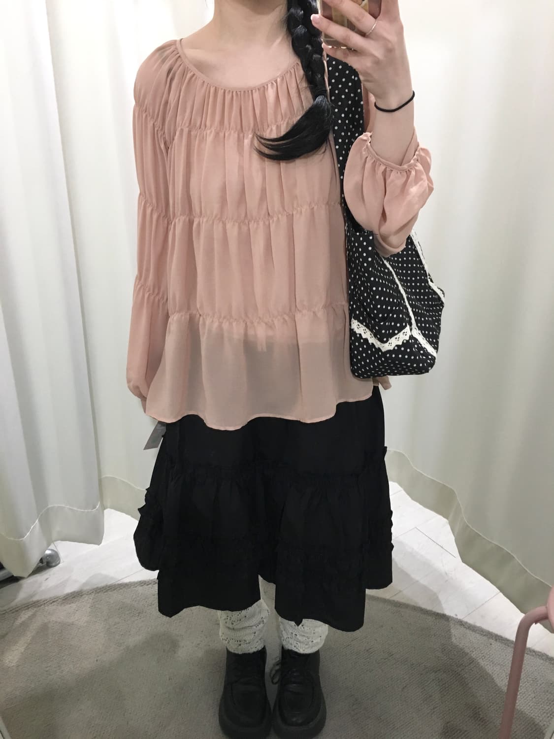Hyphen World gallery Sheer Blouse 상품이미지7