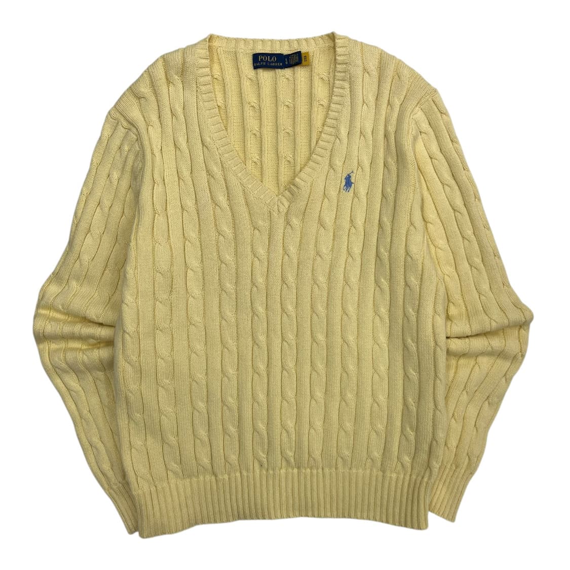 폴로 랄프로렌 베이비블루 포니 레몬 꽈배기 브이니트 L 상품이미지2