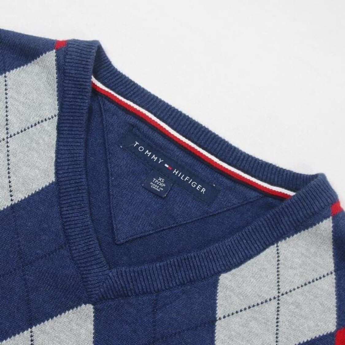 TOMMY HILFIGER 아가일 브이넥 니트 (90) 상품이미지5