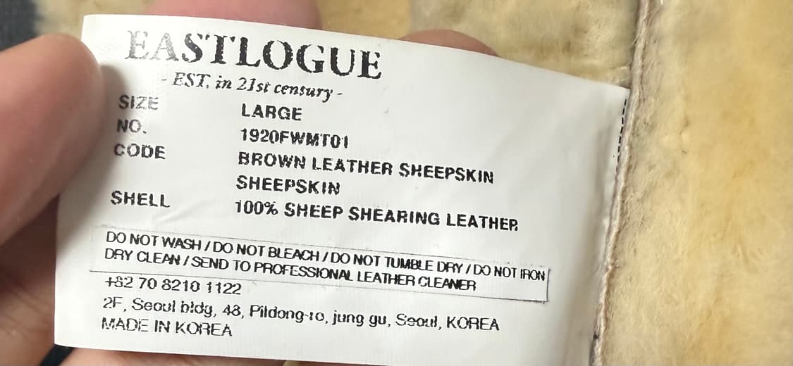 이스트로그 스웨덴 모터사이클 무톤 무스탕 자켓 상품이미지3