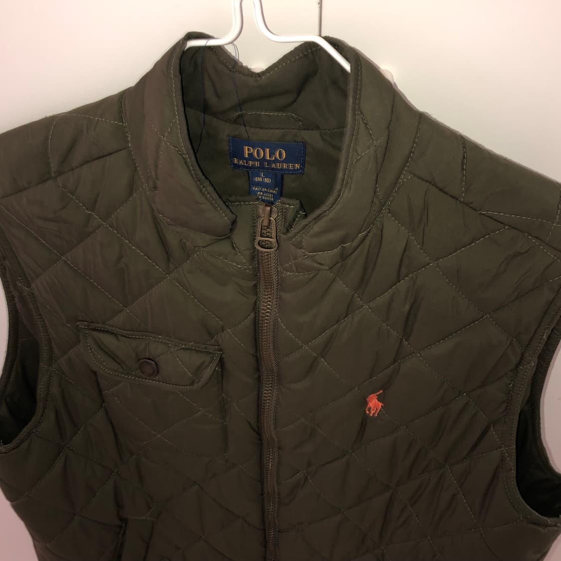폴로 랄프로렌 퀄팅 누빔 베스트 조끼 카키 상품이미지2