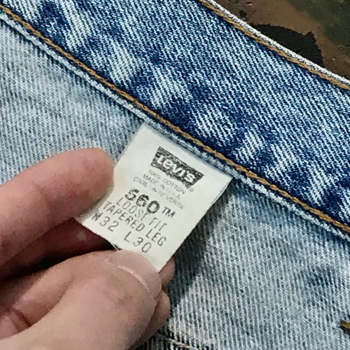 90s USA 리바이스 560 중청 6부 데님 팬츠 허리 32  상품이미지5
