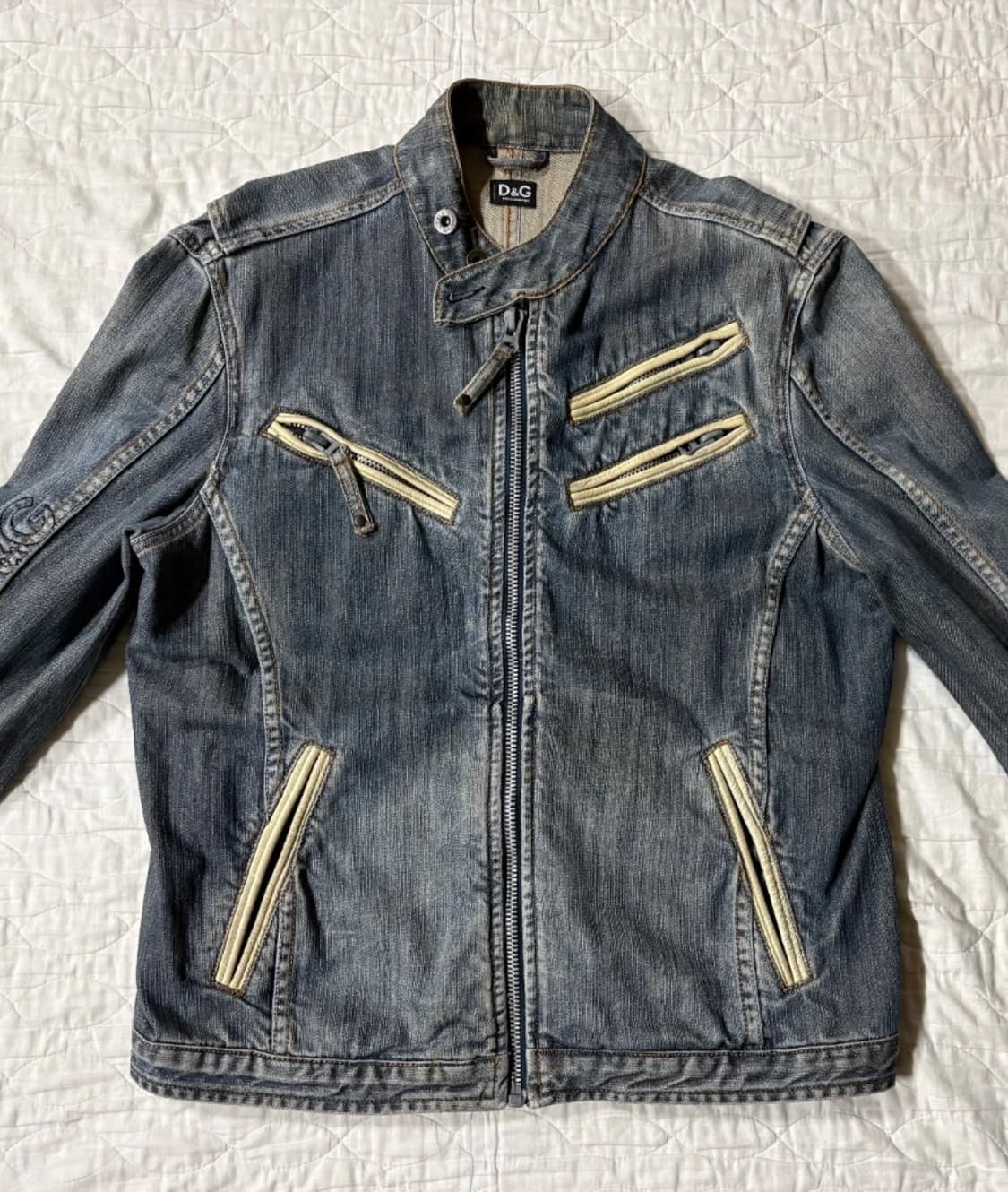 D&G 데님 바이커 자켓 XL 상품이미지4