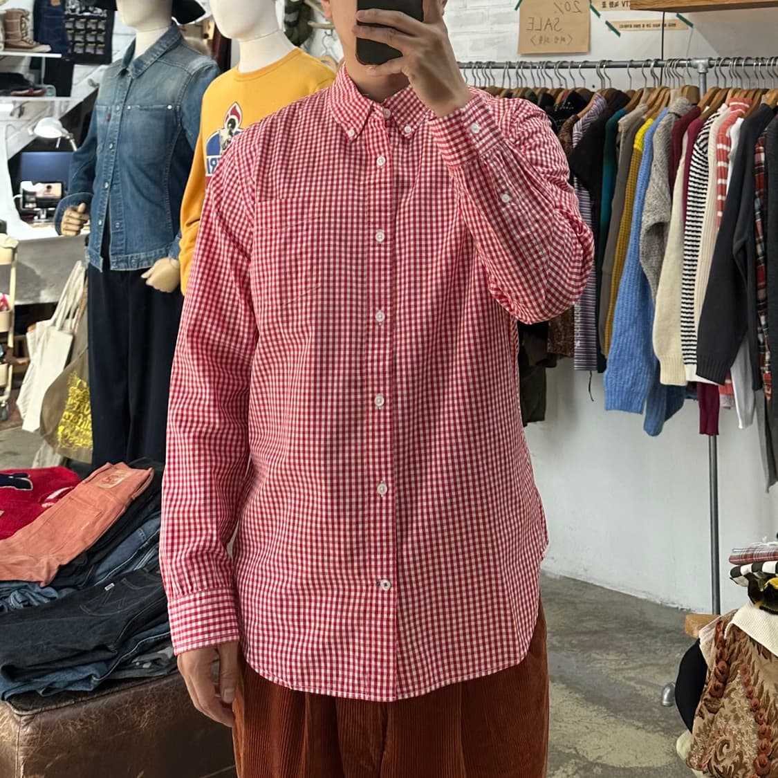 (착용컷) GAP 체크 셔츠 (남성용 100-103) 상품이미지3