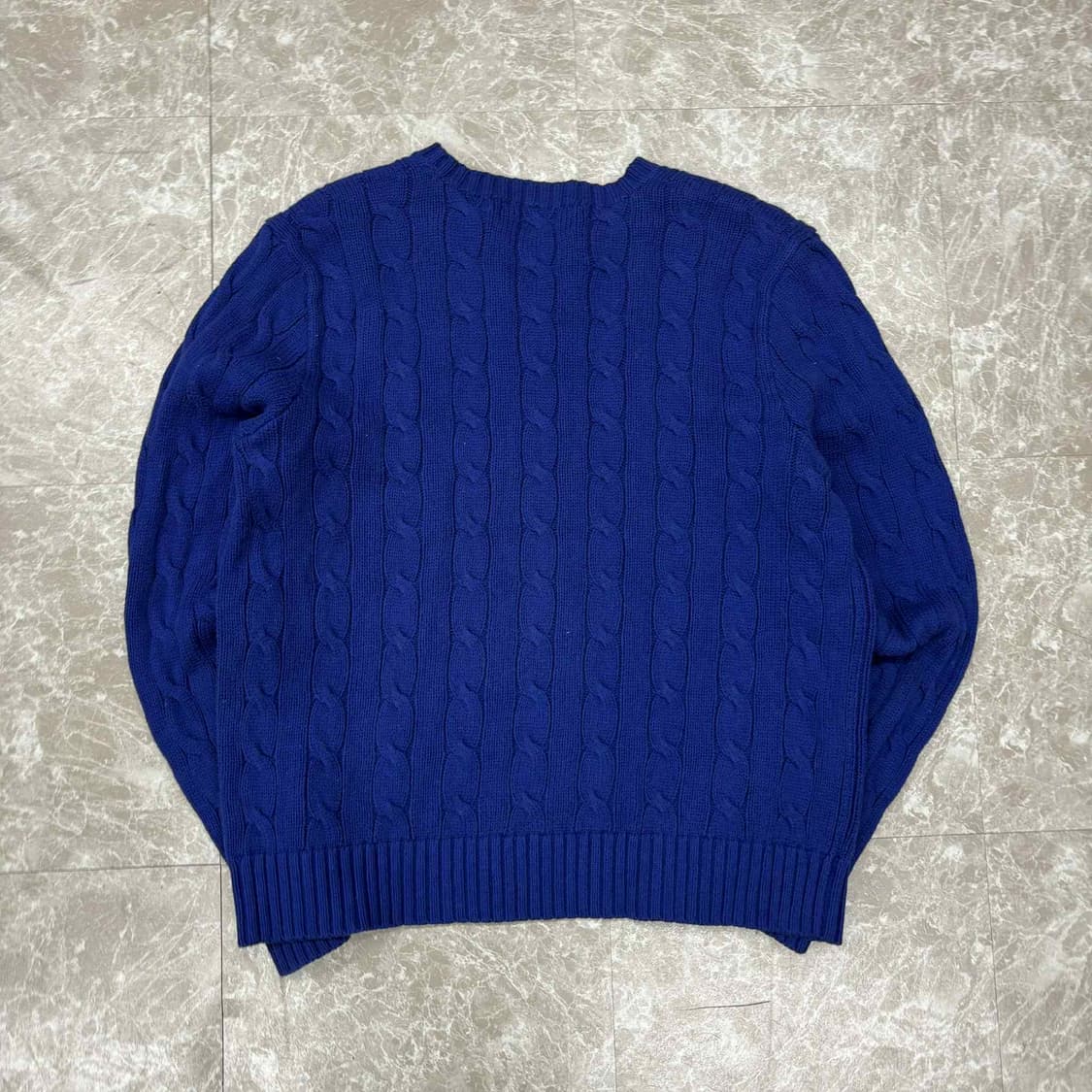 폴로 랄프로렌 딮블루 케이블 크루넥 코튼 니트(M) 상품이미지3